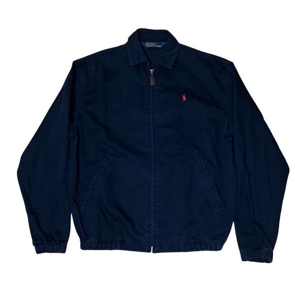 Vintage VTG 90s Polo Bayport Poplin Navy Blue Jacket Small